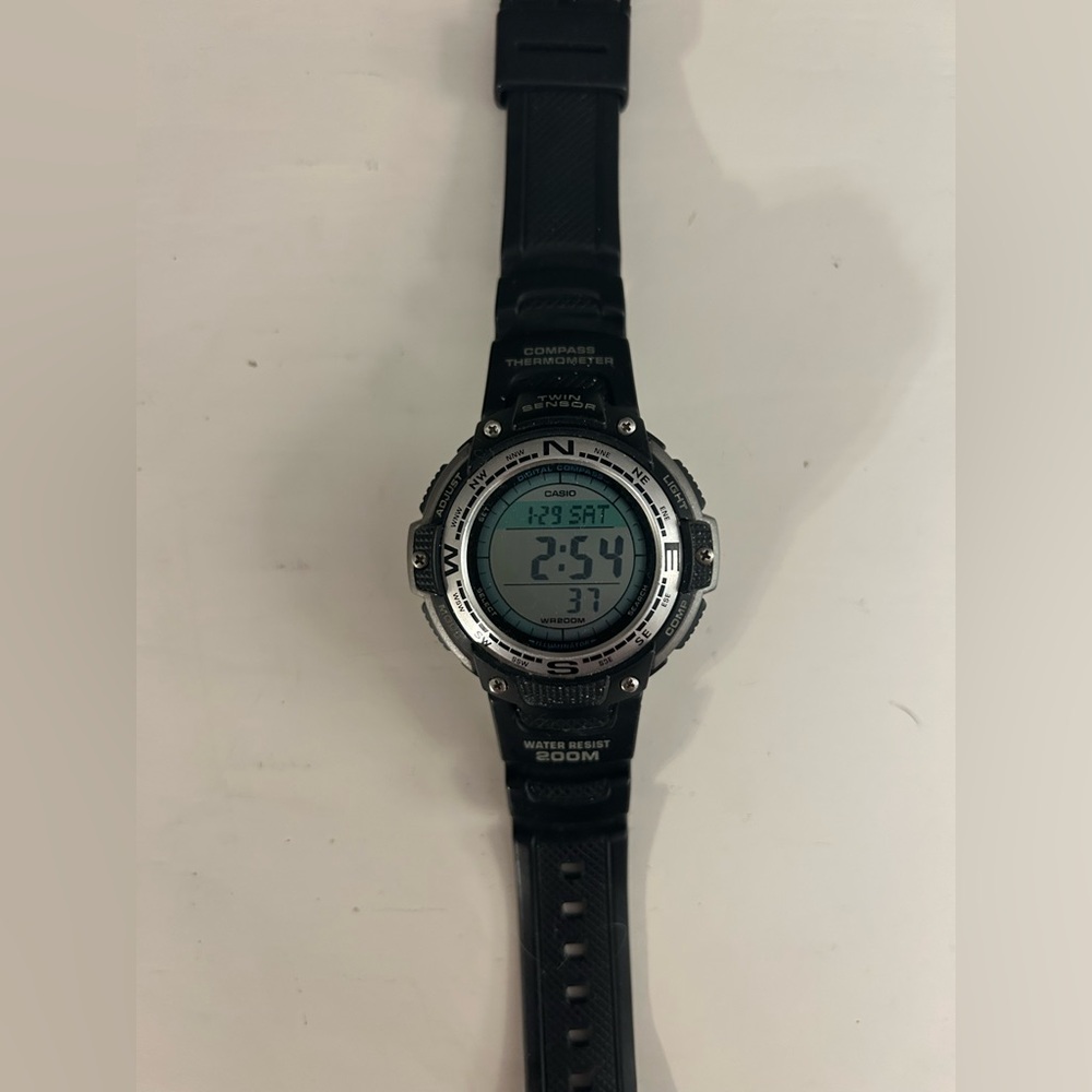 Casio 3157 SGW-100 Digital Watch, Twin Sensor, WR 200M, Compass Thermometer